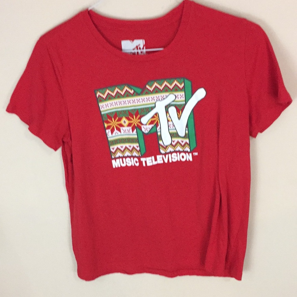 MTV Christmas Holiday Red Tee T-shirt Size XXL
